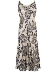Vanilla & Navy Applique Emb Floral Devoree Dress