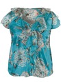 Turquoise Floral Print Top